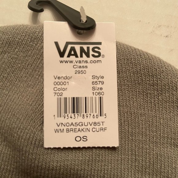 NWT Vans Off The Wall Women's Breakin Curfew II Beanie In Frost Gray Onesize - Picture 7 of 11